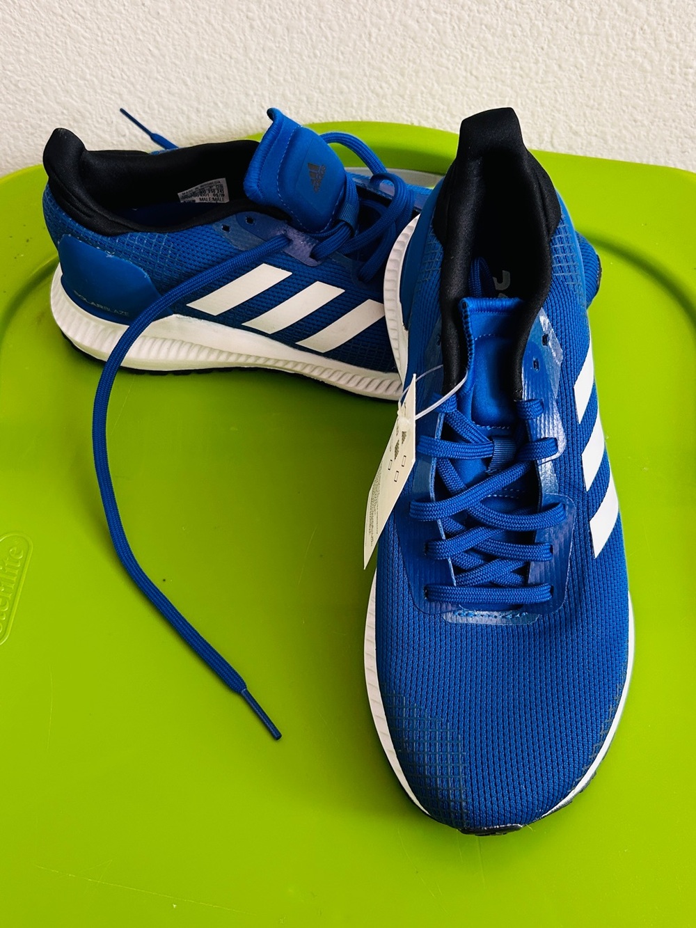 adidas Men's Royal Blue Athletic Running Shoes with White Stripes